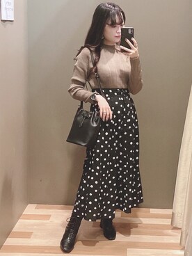 「RAY CASSIN（レイカズン）のアイテム（スカート）」を使った、ﾕﾂﾞﾂﾞｷさん（レディース・157cm）の秋コーディネート