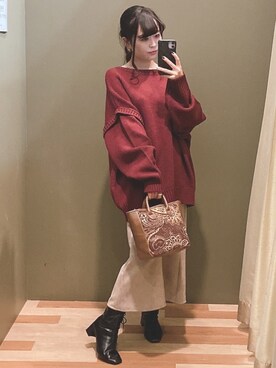 「Sugar spoon（シュガースプーン）のアイテム（ニット/セーター）」を使った、ﾕﾂﾞﾂﾞｷさん（レディース・157cm）の秋コーディネート