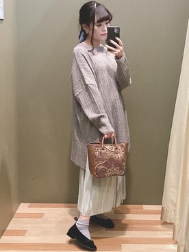 「RAY CASSIN（レイカズン）のアイテム（トップス）」を使った、ﾕﾂﾞﾂﾞｷさん（レディース・157cm）の秋コーディネート