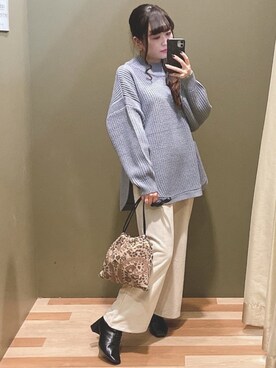 「Sugar spoon（シュガースプーン）のアイテム（ニット/セーター）」を使った、ﾕﾂﾞﾂﾞｷさん（レディース・157cm）の秋コーディネート