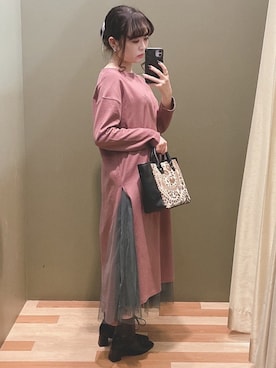 「COACH（コーチ）のアイテム（アクセサリー）」を使った、ﾕﾂﾞﾂﾞｷさん（レディース・157cm）の秋コーディネート