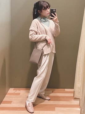 「アイテム（ドレスシューズ、ベージュ系）」を使った、ﾕﾂﾞﾂﾞｷさん（レディース・157cm）の秋コーディネート