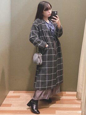 「ELENCARE DUE（エレンカーレデュエ）のアイテム（その他アウター）」を使った、ﾕﾂﾞﾂﾞｷさん（レディース・157cm）の秋コーディネート