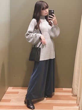 「Sugar spoon（シュガースプーン）のアイテム（ニット/セーター）」を使った、ﾕﾂﾞﾂﾞｷさん（レディース・157cm）の秋コーディネート