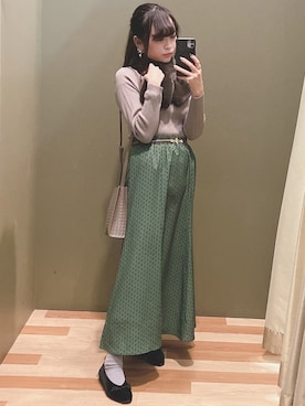 「Green　Parks（グリーンパークス）のアイテム（ニット/セーター）」を使った、ﾕﾂﾞﾂﾞｷさん（レディース・157cm）の秋コーディネート