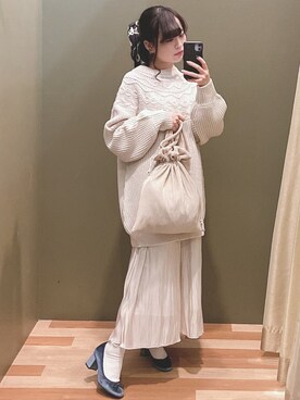 「Sugar spoon（シュガースプーン）のアイテム（ニット/セーター）」を使った、ﾕﾂﾞﾂﾞｷさん（レディース・157cm）の秋コーディネート