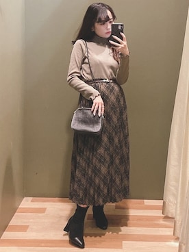 「COACH（コーチ）のアイテム（リング）」を使った、ﾕﾂﾞﾂﾞｷさん（レディース・157cm）の冬コーディネート