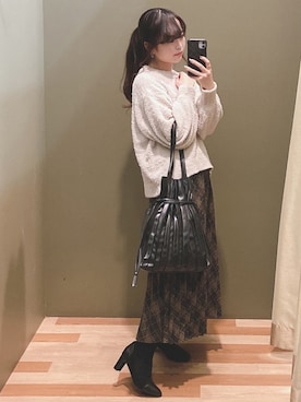 「COACH（コーチ）のアイテム（リング）」を使った、ﾕﾂﾞﾂﾞｷさん（レディース・157cm）の冬コーディネート