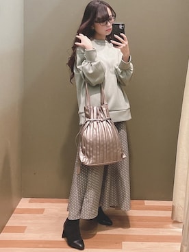 「COACH（コーチ）のアイテム（リング）」を使った、ﾕﾂﾞﾂﾞｷさん（レディース・157cm）の冬コーディネート