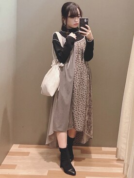 「COACH（コーチ）のアイテム（リング）」を使った、ﾕﾂﾞﾂﾞｷさん（レディース・157cm）の冬コーディネート