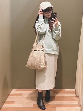 「Green　Parks（グリーンパークス）のアイテム（パーカー）」を使った、ﾕﾂﾞﾂﾞｷさん（レディース・157cm）の冬コーディネート