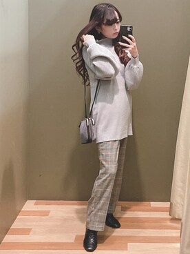 「Sugar spoon（シュガースプーン）のアイテム（ニット/セーター）」を使った、ﾕﾂﾞﾂﾞｷさん（レディース・157cm）の冬コーディネート