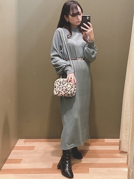 「earth music&ecology（アースミュージックアンドエコロジー）のアイテム（ベルト）」を使った、ﾕﾂﾞﾂﾞｷさん（レディース・157cm）の冬コーディネート