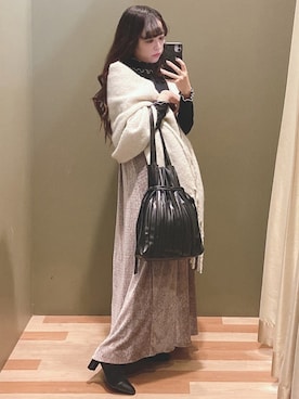 「COACH（コーチ）のアイテム（リング）」を使った、ﾕﾂﾞﾂﾞｷさん（レディース・157cm）の冬コーディネート