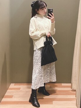 「アニマル」｜「アイテム（その他）」を使った、ﾕﾂﾞﾂﾞｷさん（レディース・157cm）の冬コーディネート