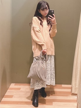 「アニマル」｜「アイテム（その他）」を使った、ﾕﾂﾞﾂﾞｷさん（レディース・157cm）の冬コーディネート