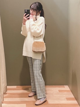 「Green　Parks（グリーンパークス）のアイテム（ニット/セーター）」を使った、ﾕﾂﾞﾂﾞｷさん（レディース・157cm）の冬コーディネート