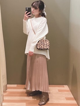 「Green　Parks（グリーンパークス）のアイテム（ニット/セーター）」を使った、ﾕﾂﾞﾂﾞｷさん（レディース・157cm）の冬コーディネート