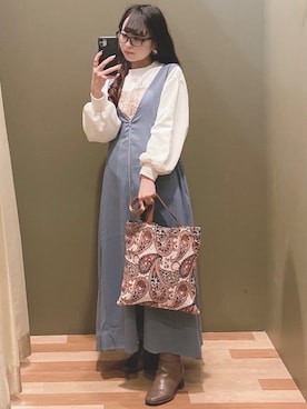 「ELENCARE DUE（エレンカーレデュエ）のアイテム」を使った、ﾕﾂﾞﾂﾞｷさん（レディース・157cm）の冬コーディネート