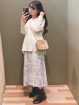 「アニマル」｜「アイテム（その他）」を使った、ﾕﾂﾞﾂﾞｷさん（レディース・157cm）の冬コーディネート