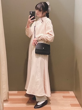 「Green　Parks（グリーンパークス）のアイテム（シャツワンピース）」を使った、ﾕﾂﾞﾂﾞｷさん（レディース・157cm）の冬コーディネート