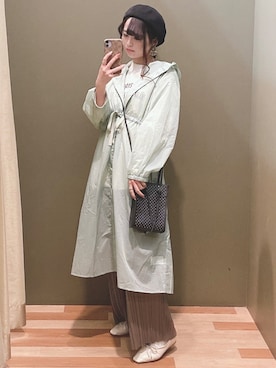 「SLURR（スラ―）のアイテム（モッズコート）」を使った、ﾕﾂﾞﾂﾞｷさん（レディース・157cm）の冬コーディネート