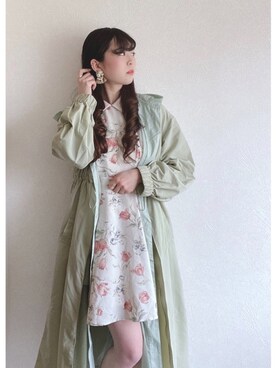 「SLURR（スラ―）のアイテム（モッズコート）」を使った、ﾕﾂﾞﾂﾞｷさん（レディース・157cm）の冬コーディネート