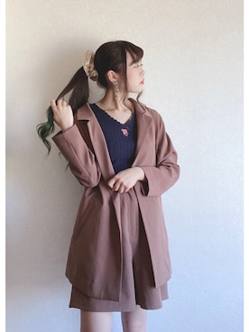 「SLURR（スラ―）のアイテム（ジャケット/アウター）」を使った、ﾕﾂﾞﾂﾞｷさん（レディース・157cm）の春コーディネート