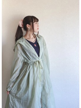 「SLURR（スラ―）のアイテム（モッズコート）」を使った、ﾕﾂﾞﾂﾞｷさん（レディース・157cm）の春コーディネート