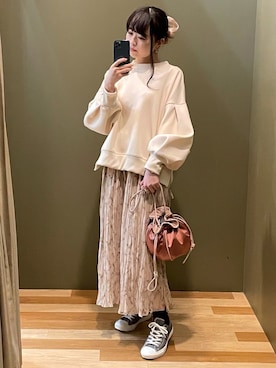 「SLURR（スラ―）のアイテム」を使った、ﾕﾂﾞﾂﾞｷさん（レディース・157cm）の春コーディネート