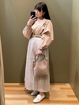 「Petit fleur（プチフルール）のアイテム」を使った、ﾕﾂﾞﾂﾞｷさん（レディース・157cm）の春コーディネート