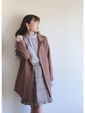 「SLURR（スラ―）のアイテム（ジャケット/アウター）」を使った、ﾕﾂﾞﾂﾞｷさん（レディース・157cm）の春コーディネート