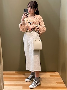 「SLURR（スラ―）のアイテム」を使った、ﾕﾂﾞﾂﾞｷさん（レディース・157cm）の春コーディネート