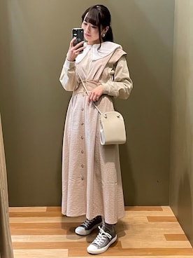 「SLURR（スラ―）のアイテム」を使った、ﾕﾂﾞﾂﾞｷさん（レディース・157cm）の春コーディネート