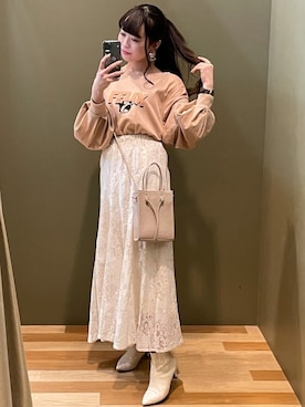 「SLURR（スラ―）のアイテム」を使った、ﾕﾂﾞﾂﾞｷさん（レディース・157cm）の春コーディネート