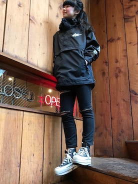 「雨」｜「アイテム（ブルゾン）」を使った、fukuchanさん（レディース・154cm）の秋コーディネート
