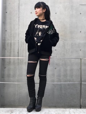 「アイテム（チャーム）」を使った、fukuchanさん（レディース・154cm）の秋コーディネート