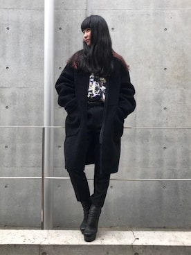 「hystericglamour」｜「アイテム（ムートンコート）」を使った、fukuchanさん（レディース・154cm）の冬コーディネート