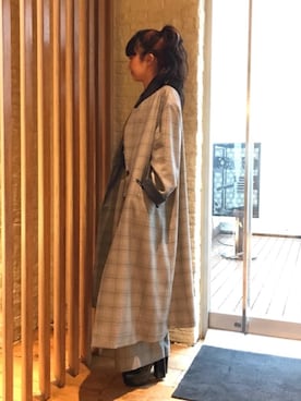 「hystericglamour」｜「アイテム（チェスターコート）」を使った、fukuchanさん（レディース・154cm）の春コーディネート