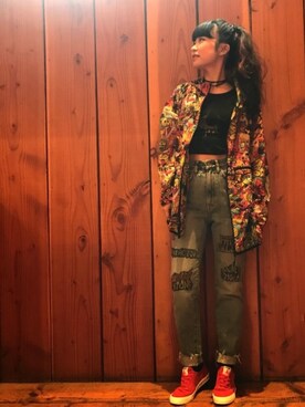 「雨」｜「アイテム（マウンテンパーカー）」を使った、fukuchanさん（レディース・154cm）の春コーディネート