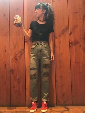 「雨の日」｜「アイテム（マウンテンパーカー）」を使った、fukuchanさん（レディース・154cm）の春コーディネート