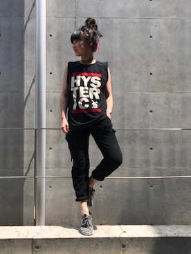 「hystericglamour」｜「アイテム（オールインワン・サロペット）」を使った、fukuchanさん（レディース・154cm）の夏コーディネート