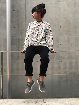「スエット」｜「アイテム（オールインワン・サロペット）」を使った、fukuchanさん（レディース・154cm）の夏コーディネート