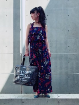 「ポーター」｜「アイテム（つなぎ/オールインワン）」を使った、fukuchanさん（レディース・154cm）の夏コーディネート