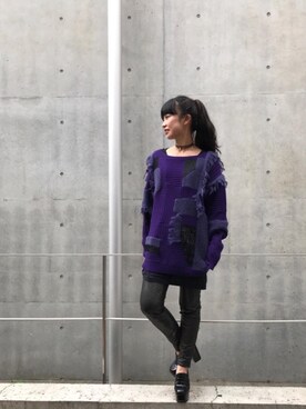 「レザー」｜「アイテム（チャーム）」を使った、fukuchanさん（レディース・154cm）の秋コーディネート