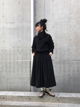 「キュロット」｜「アイテム（アナログ腕時計）」を使った、fukuchanさん（レディース・154cm）の秋コーディネート