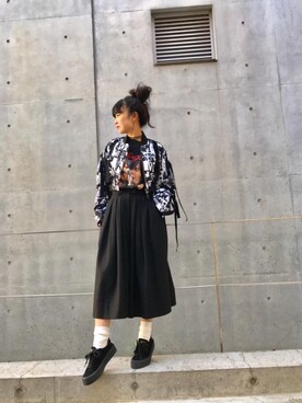 「リバーシブル」｜「アイテム（アナログ腕時計）」を使った、fukuchanさん（レディース・154cm）の秋コーディネート