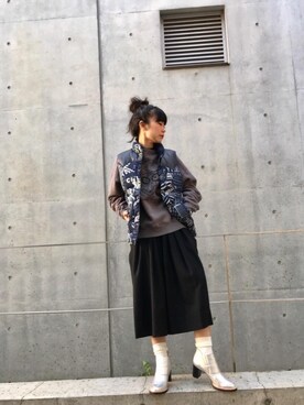 「キュロット」｜「アイテム（アナログ腕時計）」を使った、fukuchanさん（レディース・154cm）の秋コーディネート