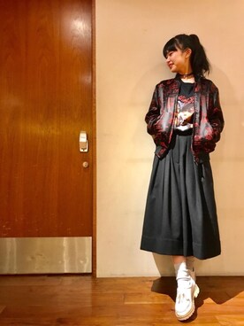 「キュロット」｜「アイテム（ブルゾン）」を使った、fukuchanさん（レディース・154cm）の秋コーディネート
