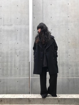 「タートル」｜「アイテム（チェスターコート）」を使った、fukuchanさん（レディース・154cm）の秋コーディネート